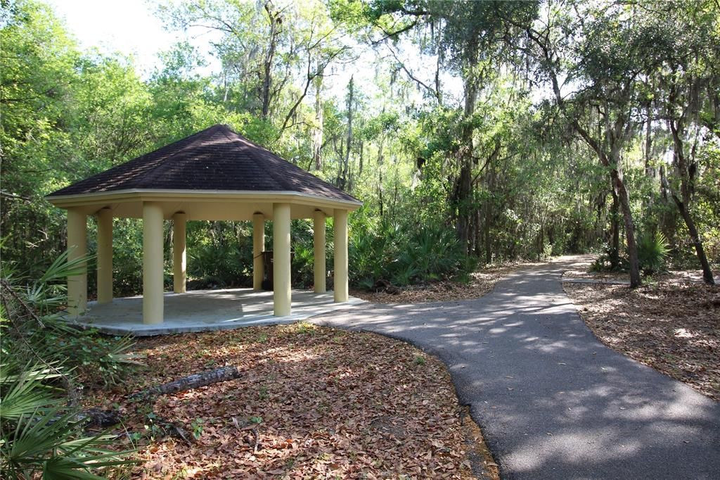 covered area on community  exercise trail