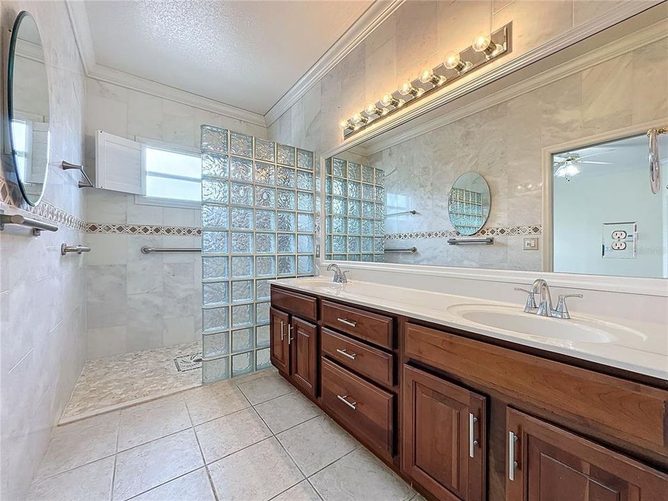Master bathroom has fully accessible walk in shower