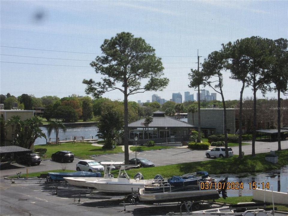 Condo has view of river and downtown Tampa