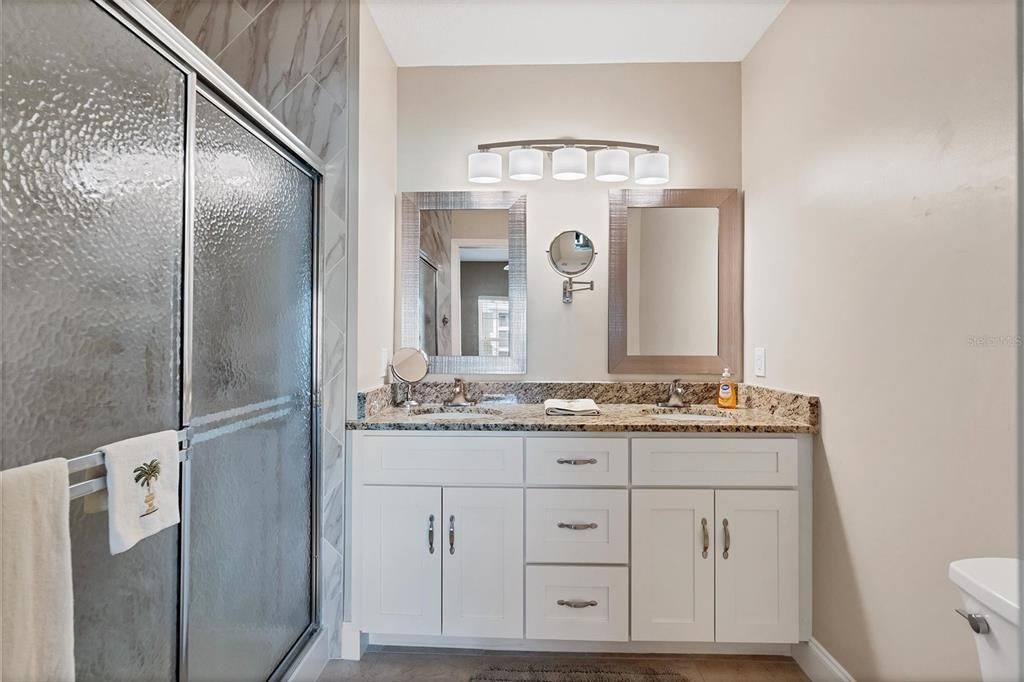 Master Bath upgrades include a new vanity with granite & updated fixtures