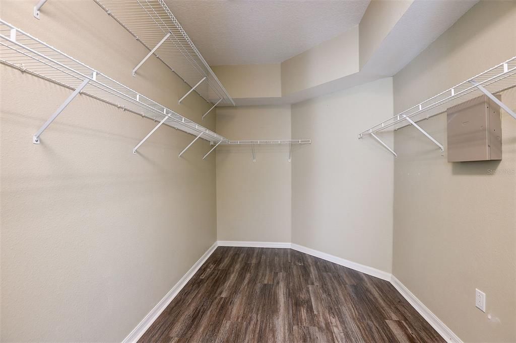 Massive walk-in closet in the primary owners suite.