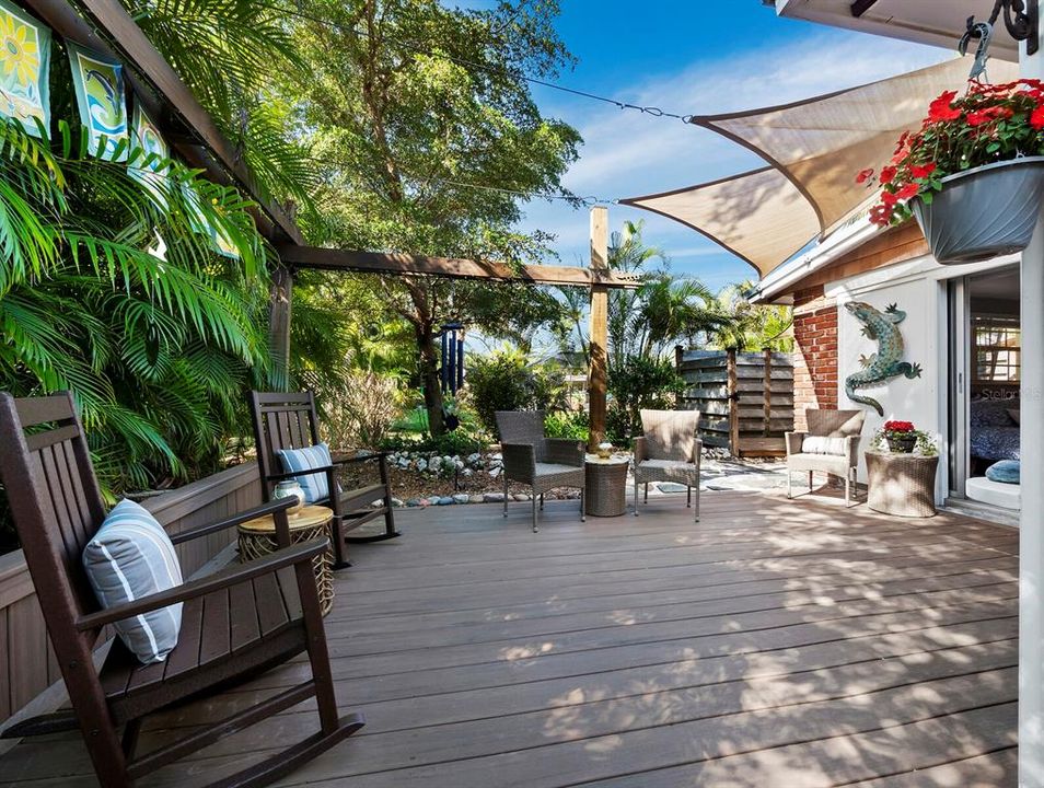 Multiple outdoor spaces allow for indoor/outdoor island living