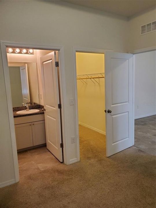 walk in closet and bathroom for in-law suite