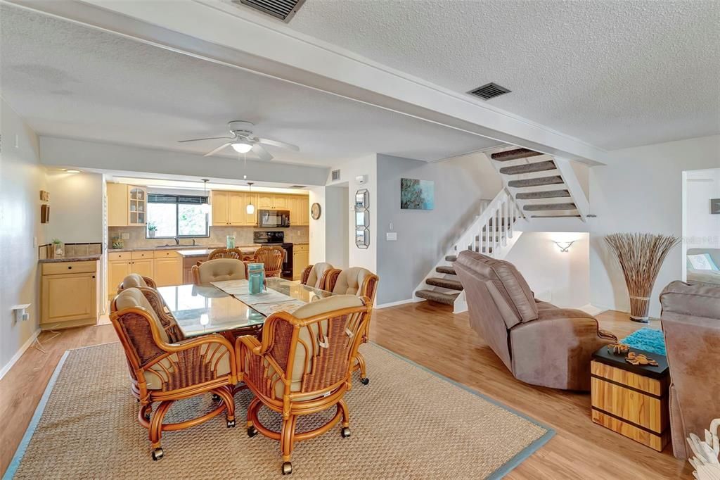 Dining and kitchen area.