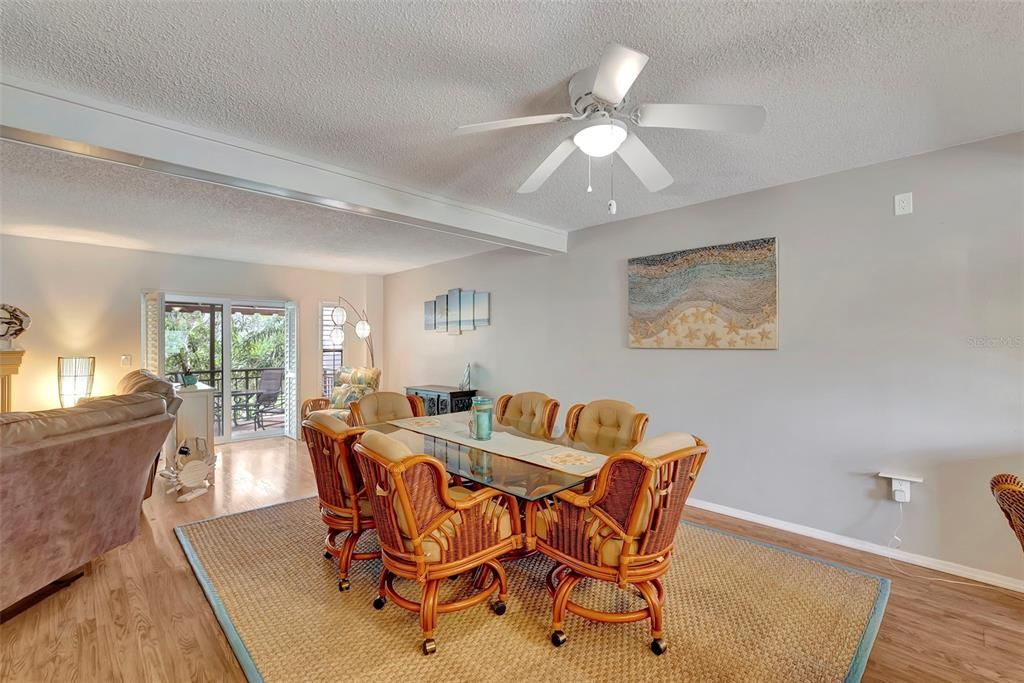 The dining room is spacious and inviting.