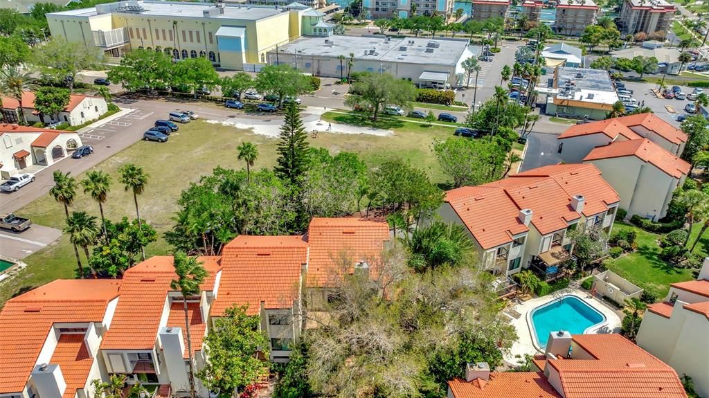 An aerial of the pool.