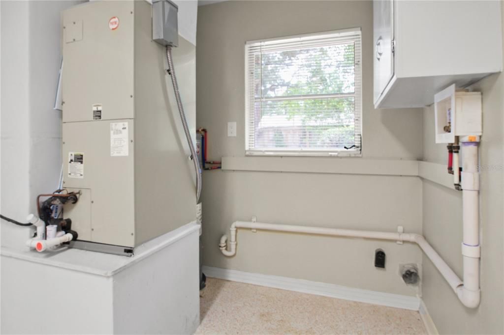Washer and Dryer Hookup in Laundry room
