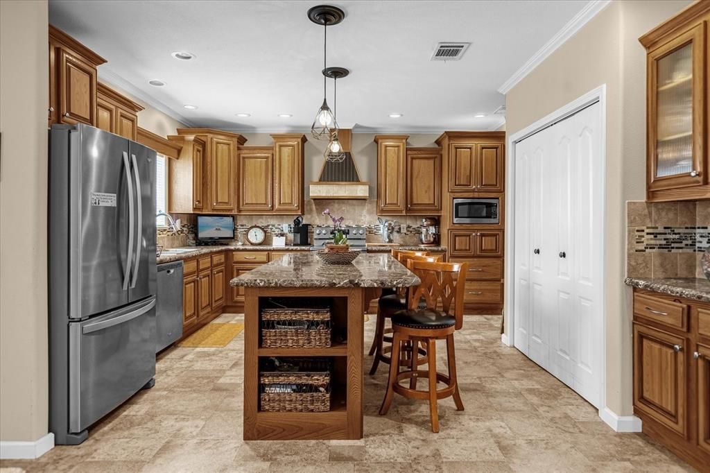 Kitchen Custom Wood Ceiling Height Cabinets