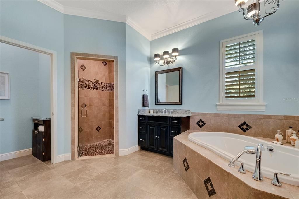 Walk in shower and private commode