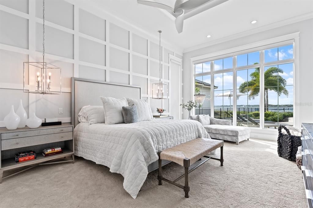 Master bedroom suite with views over the window