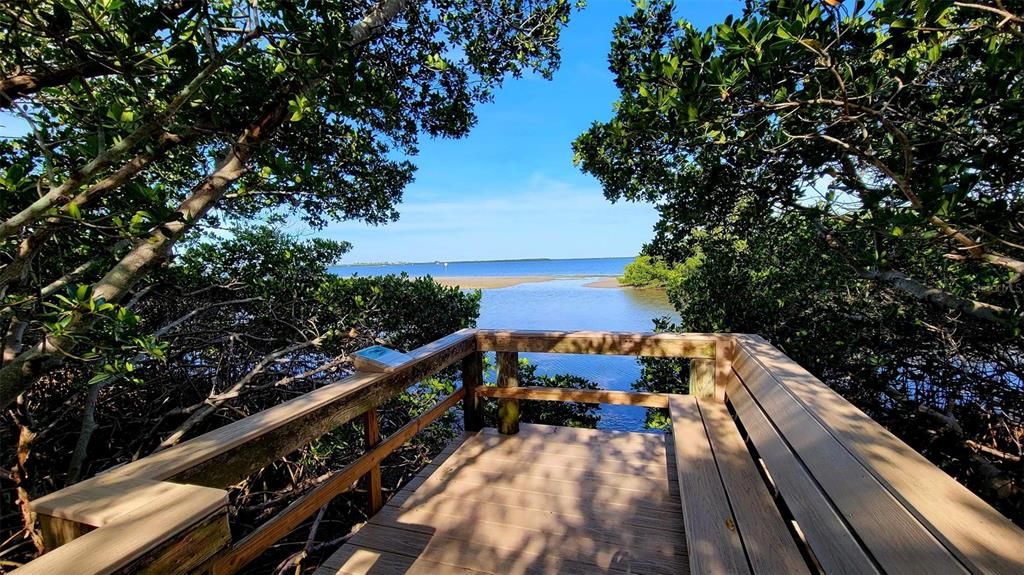 Relax on the scenic boardwalk on Terra Ceia Bay by the pier.
