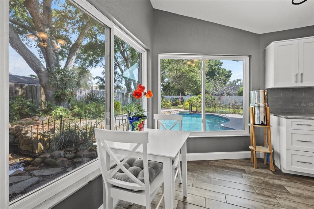 Breakfast nook with a gorgeous view