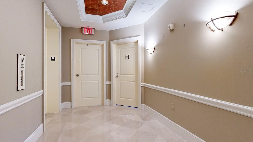 private elevator lobby Opens directly into the home