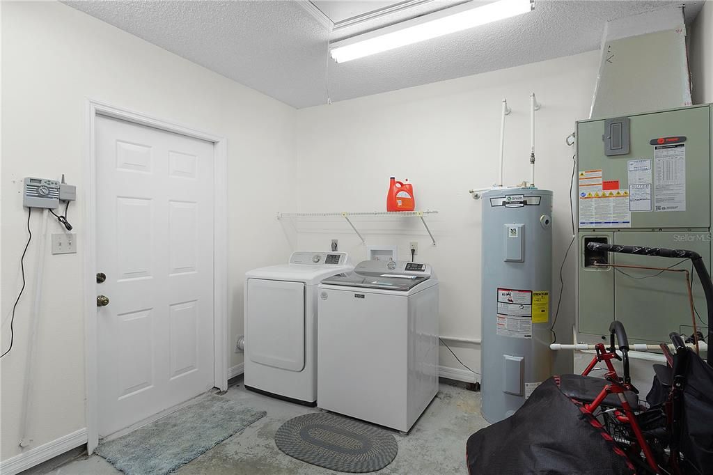 Laundry room in garage