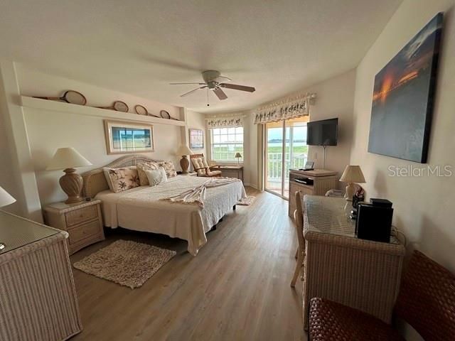 Master bedroom with bay view King bed.