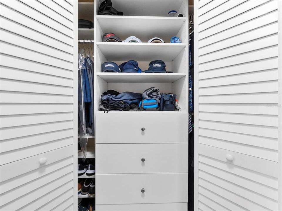 Double closets with organizers