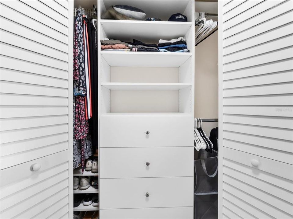 Double closets with organizers