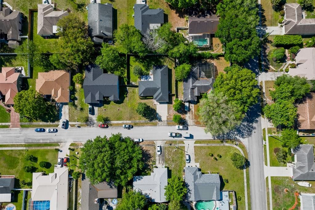 Aerial shot of the direct neighborhood
