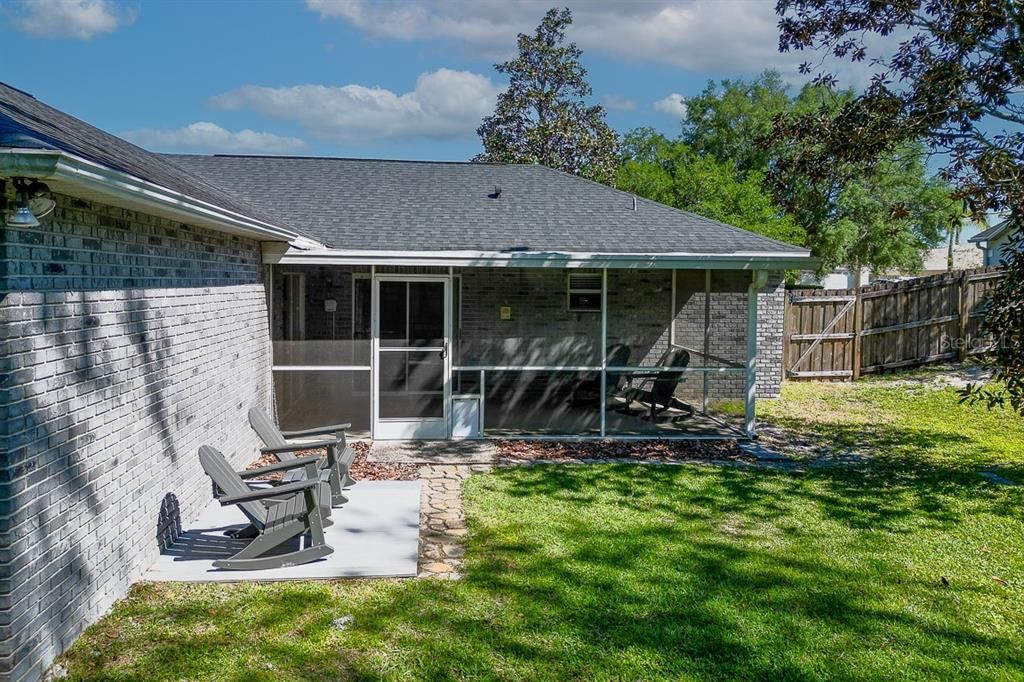 This paved area is great for sitting, or for afternoon barbecues!