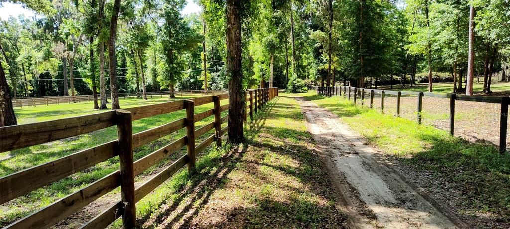Trail around property for exercizing the horses