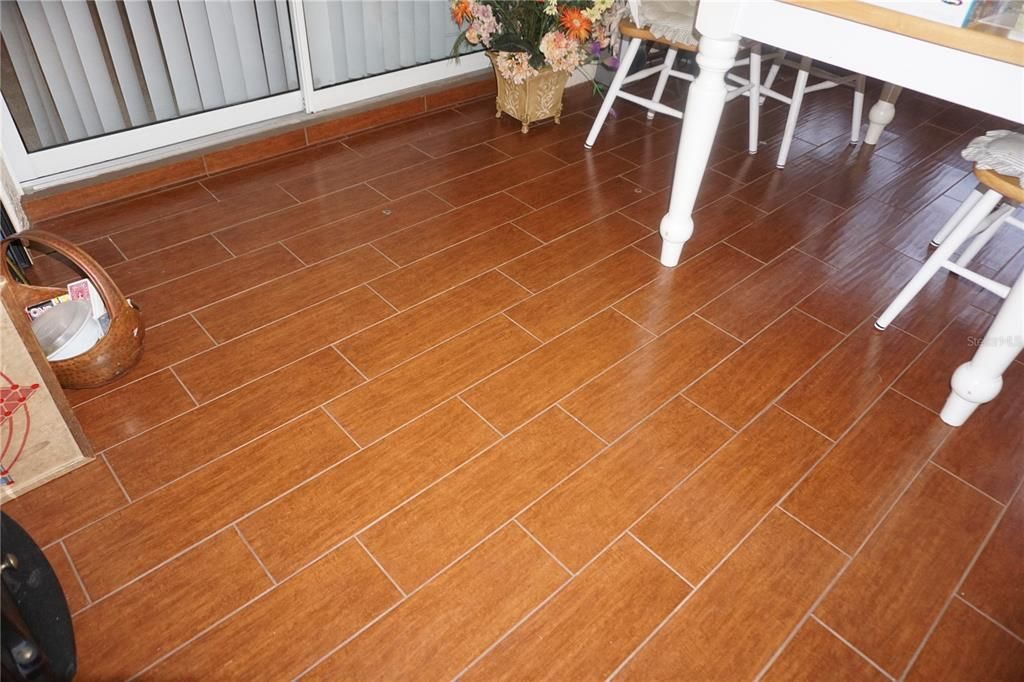 Tile floors in lanai
