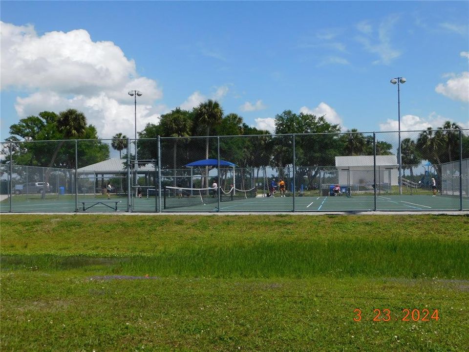 Lighted tennis & pickleball courts.