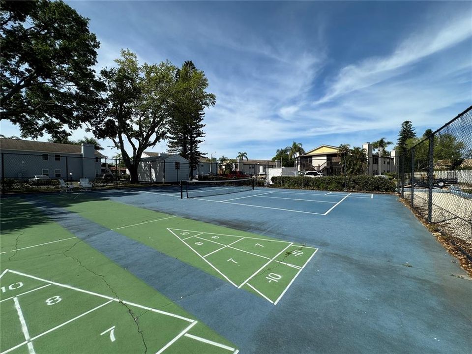 Shuffleboard and pickleball court.