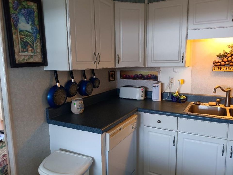 COMPACT KITCHEN WITH NICE STORAGE AND DISHWASHER