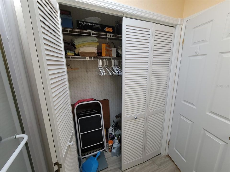 Utility closet is where the washer/dry could be