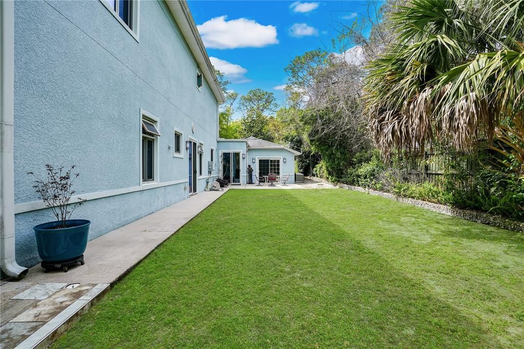 The side yard leading to the In-Law residence is the perfect location to add a swimming pool.
