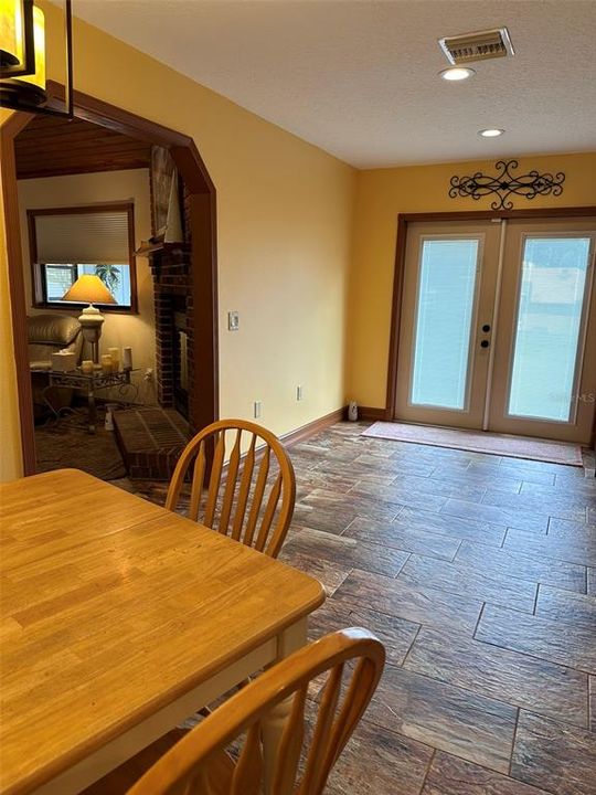 Kitchen View to French Doors