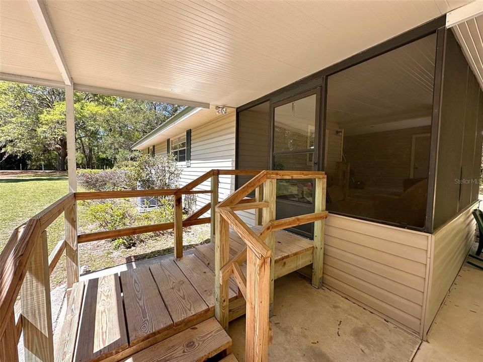 Steps from carport to back porch