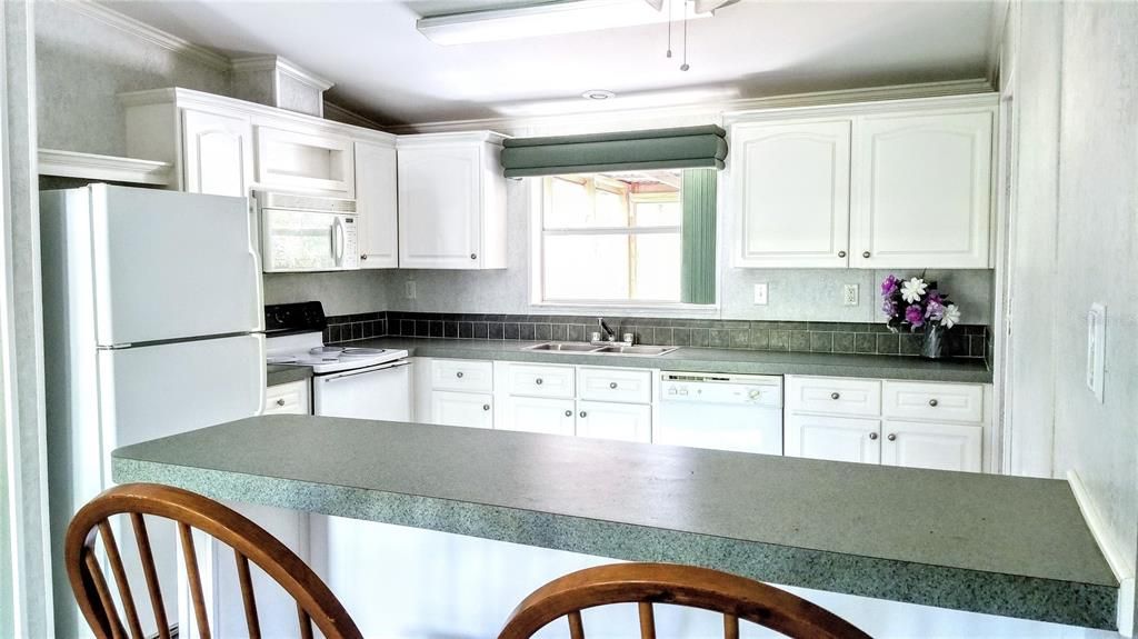 Open kitchen with Breakfast bar.