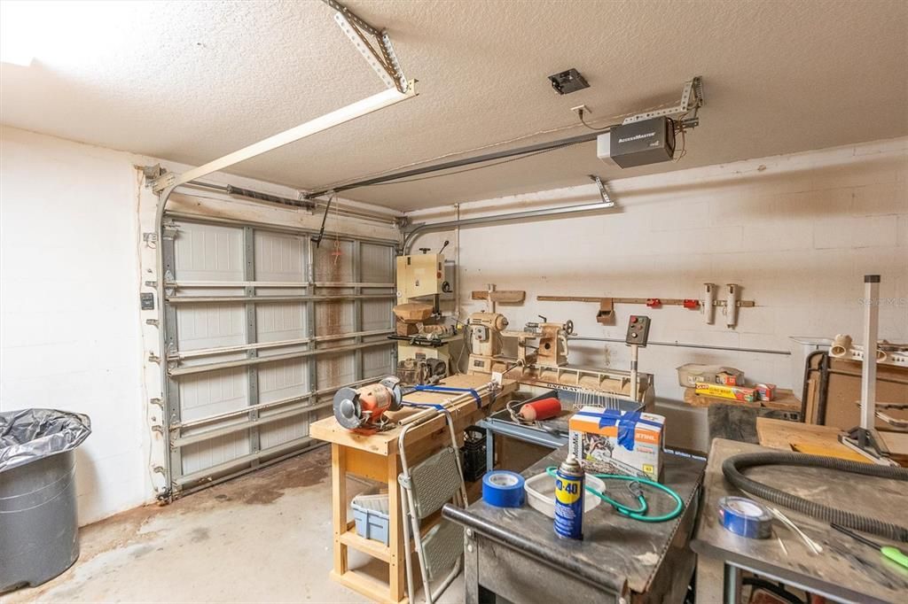 Workshop with garage door alley access