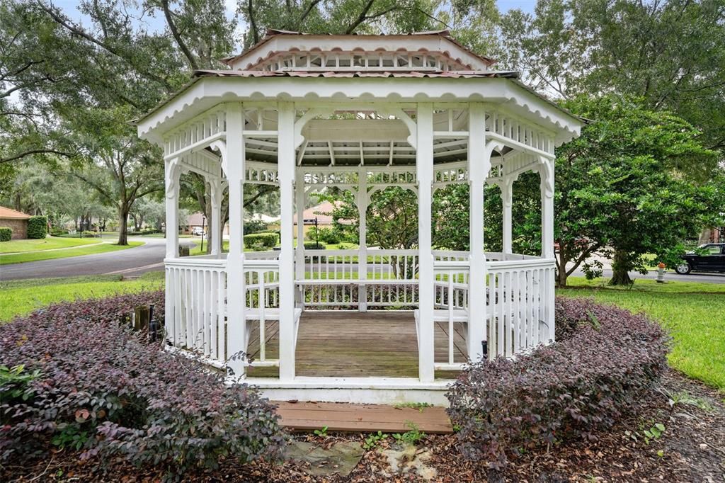 Catch up on some reading in this cozy gazebo