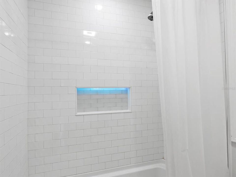 shower with lighting