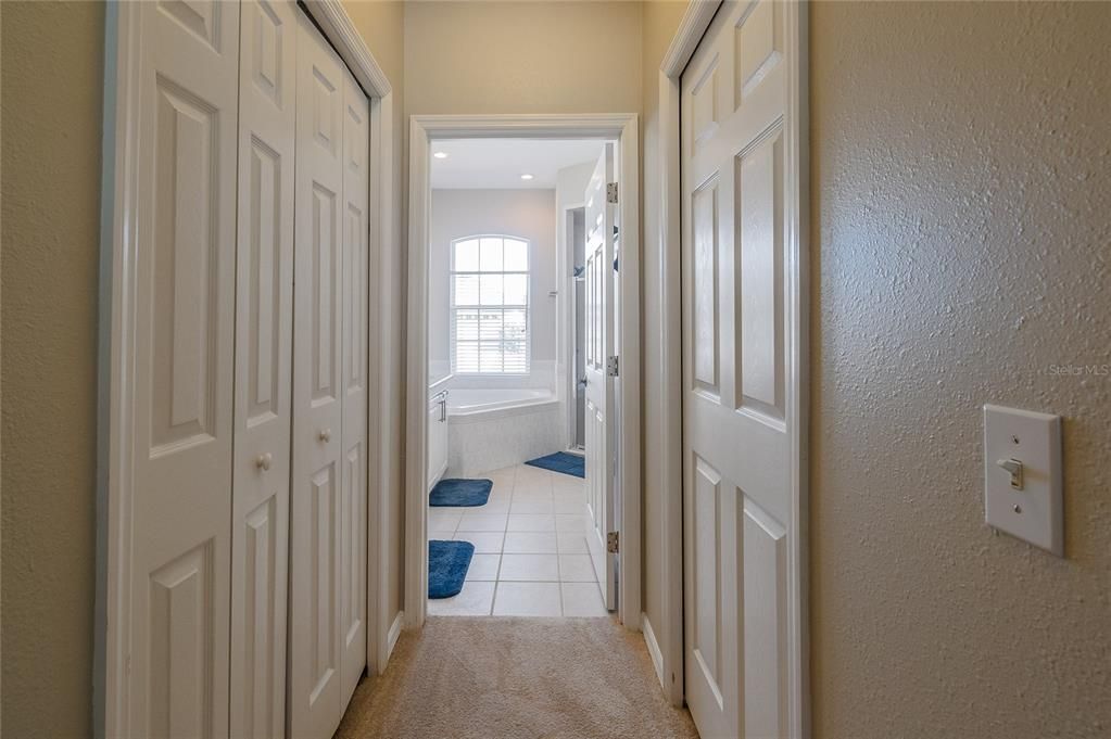 DOUBLE CLOSETS IN THE MASTER BATHROOM
