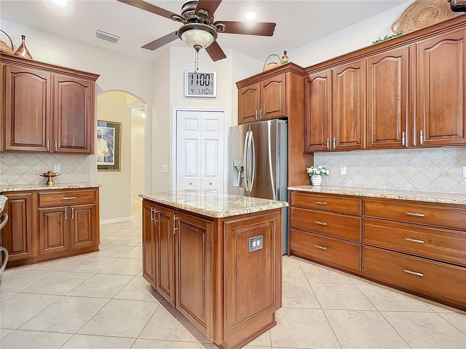 Cherry cabinetry in kitchen