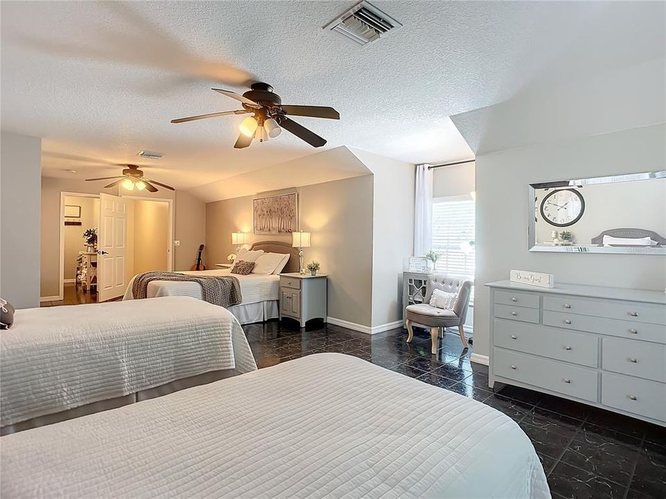 Bonus room with tile floors