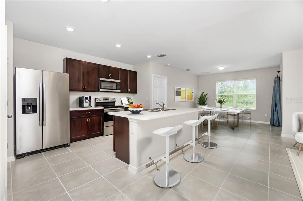 Kitchen and dinette, Virtually Staged.