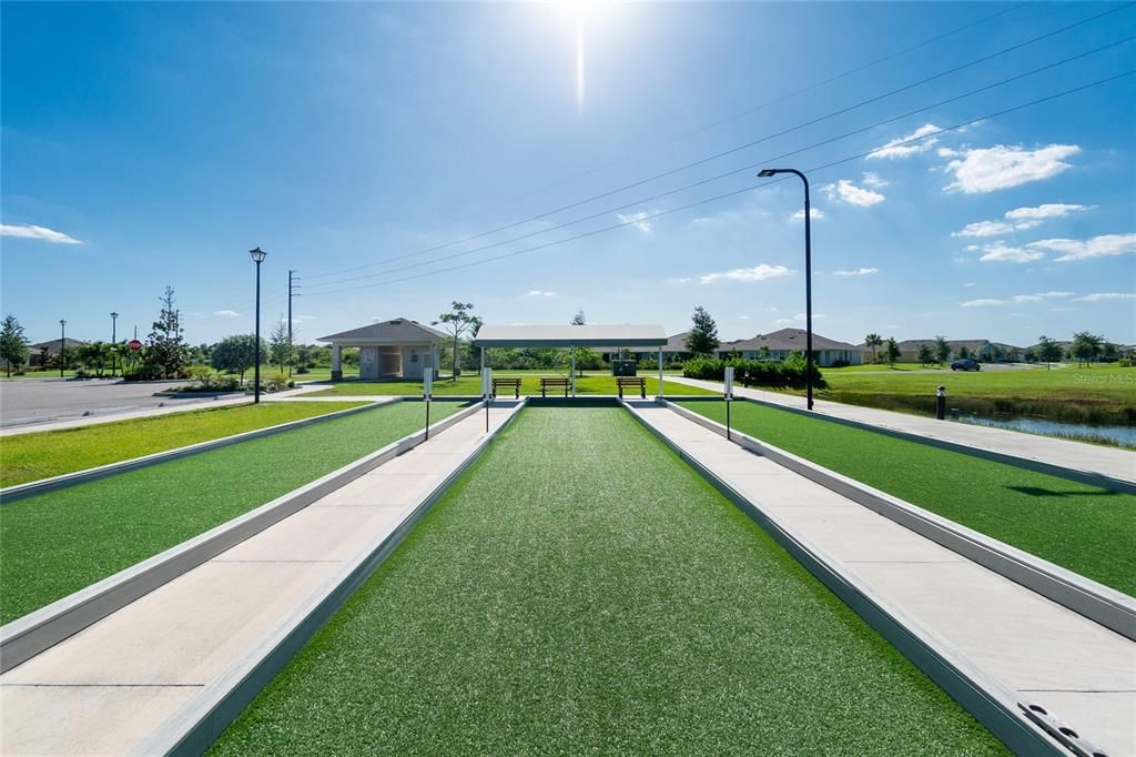 Bocce ball courts.