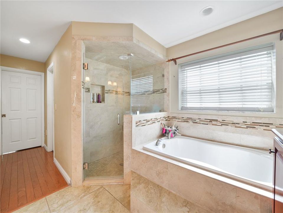 Walk in shower and separate tub