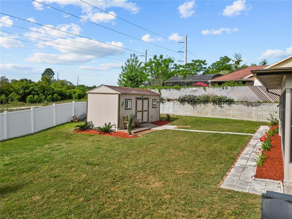The large fenced rear yard has an easement behind it, so there are no immediate neighbors.