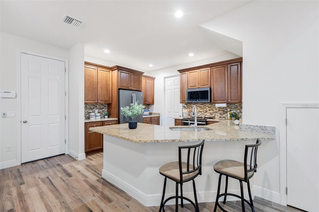 Spacious Kitchen with Breakfast Bar for enjoying your morning coffee