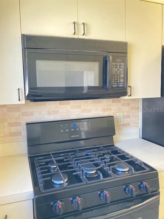 Gas stove and built in microwave