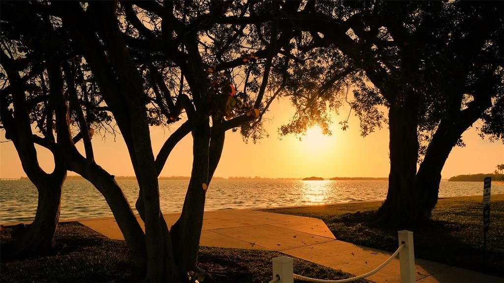 View of sunset on Sarsota Bay.