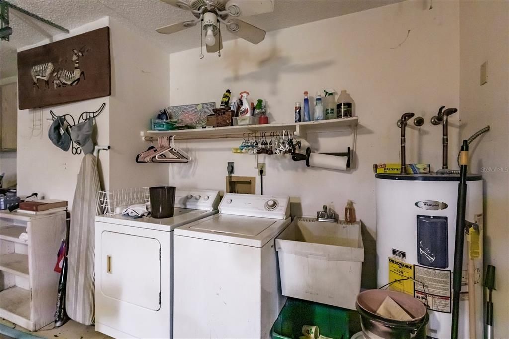 LAUNDRY AREA IN GARAGE