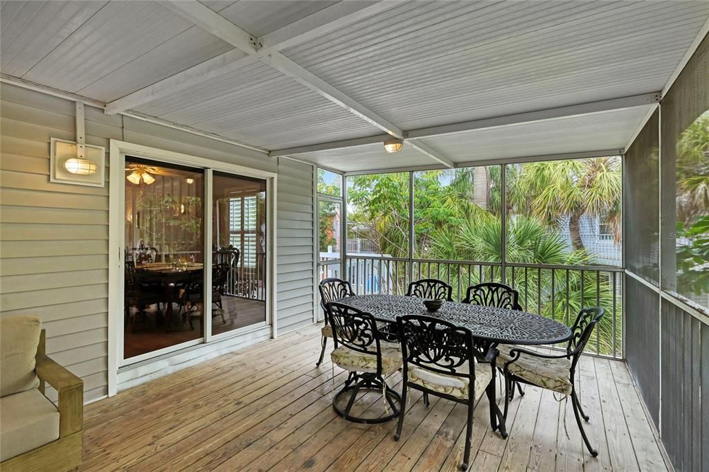 very nice screened in porch off the kitchen area