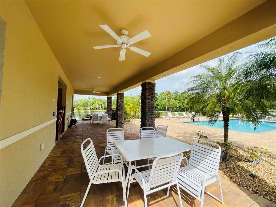 COVERED SEATING AT POOL