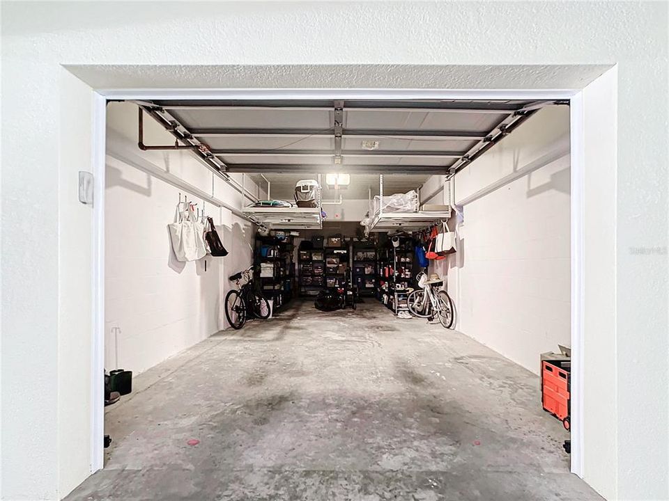 This shows how large this garage is.  If you only have one car there is room for lots of storage and one car fits nicely.